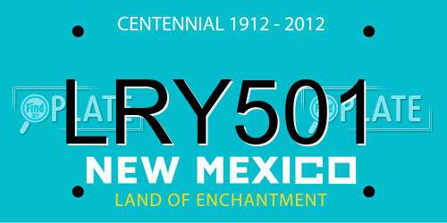 LRY501 New Mexico License Plate