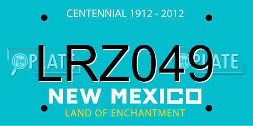 LRZ049 New Mexico License Plate