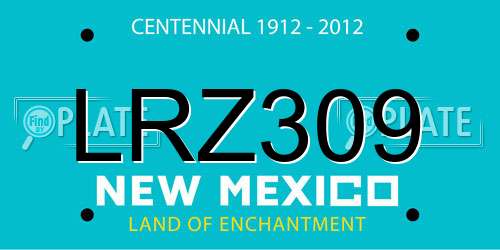 LRZ309 New Mexico License Plate