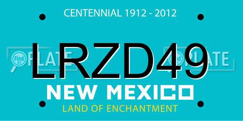 LRZD49 New Mexico License Plate