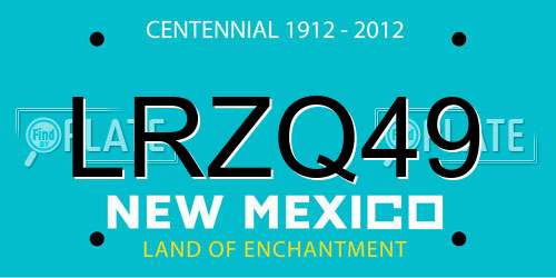 LRZQ49 New Mexico License Plate