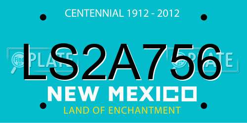 LS2A756 New Mexico License Plate