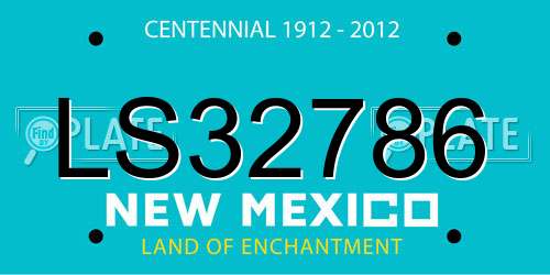 LS32786 New Mexico License Plate