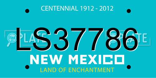 LS37786 New Mexico License Plate