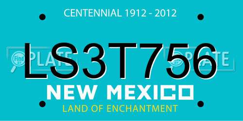 LS3T756 New Mexico License Plate