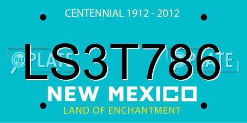 LS3T786 New Mexico License Plate