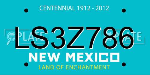 LS3Z786 New Mexico License Plate