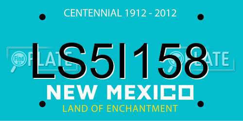 LS5I158 New Mexico License Plate