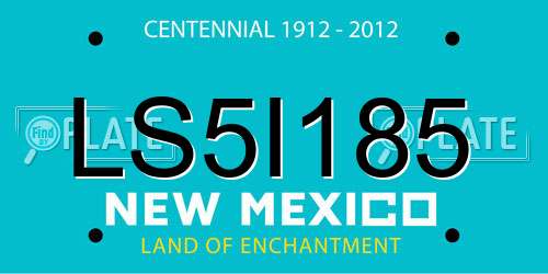 LS5I185 New Mexico License Plate