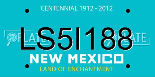 LS5I188 New Mexico License Plate