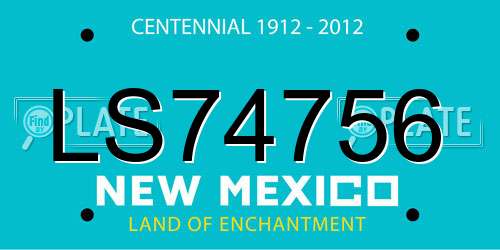 LS74756 New Mexico License Plate