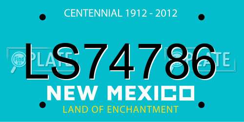 LS74786 New Mexico License Plate