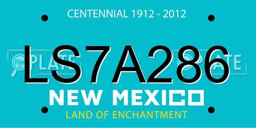 LS7A286 New Mexico License Plate