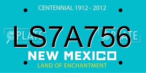 LS7A756 New Mexico License Plate