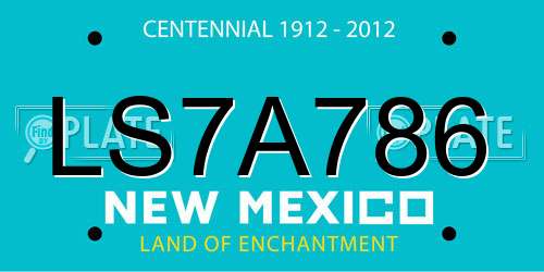 LS7A786 New Mexico License Plate