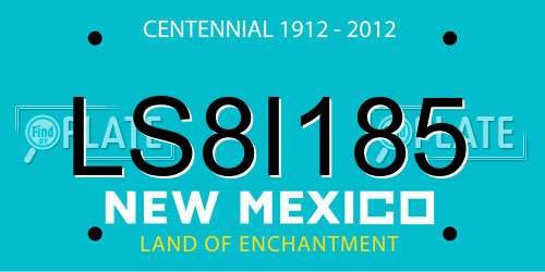 LS8I185 New Mexico License Plate