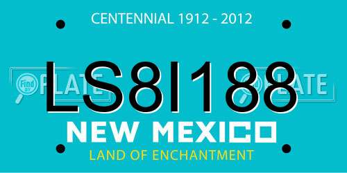 LS8I188 New Mexico License Plate