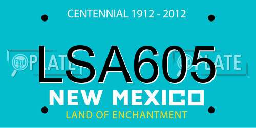 LSA605 New Mexico License Plate