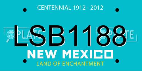 LSB1188 New Mexico License Plate