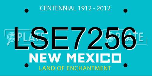 LSE7256 New Mexico License Plate