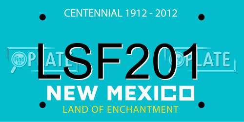 LSF201 New Mexico License Plate