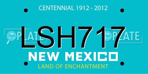 LSH717 New Mexico License Plate