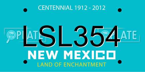 LSL354 New Mexico License Plate