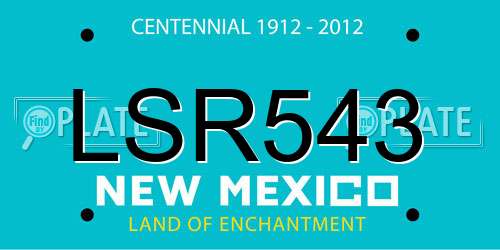 LSR543 New Mexico License Plate