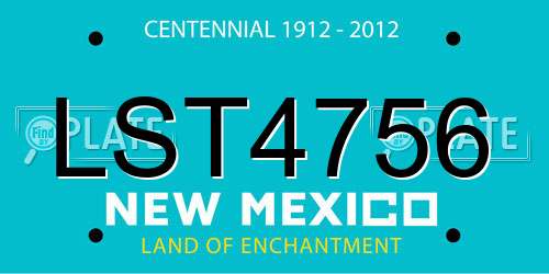 LST4756 New Mexico License Plate