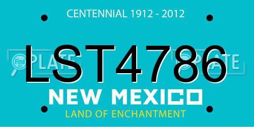 LST4786 New Mexico License Plate
