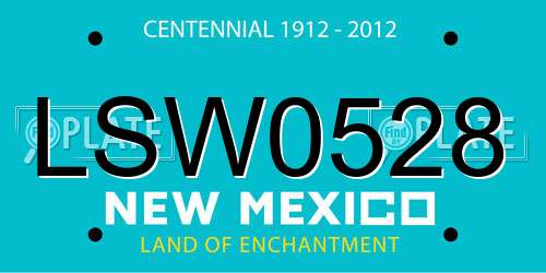 LSW0528 New Mexico License Plate