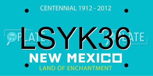 LSYK36 New Mexico License Plate