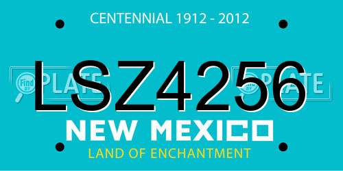 LSZ4256 New Mexico License Plate