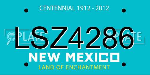 LSZ4286 New Mexico License Plate