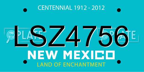 LSZ4756 New Mexico License Plate