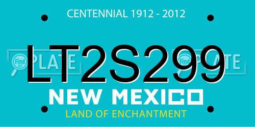 LT2S299 New Mexico License Plate
