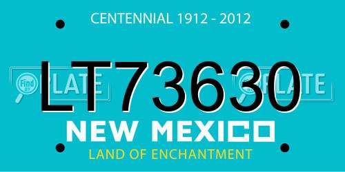 LT73630 New Mexico License Plate