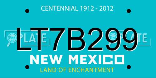 LT7B299 New Mexico License Plate