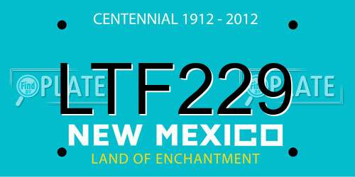 LTF229 New Mexico License Plate