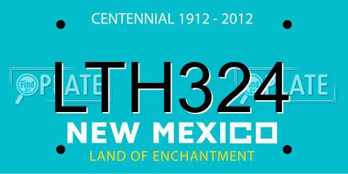 LTH324 New Mexico License Plate