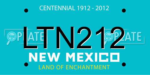 LTN212 New Mexico License Plate