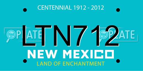 LTN712 New Mexico License Plate