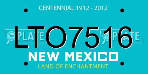 LTO7516 New Mexico License Plate