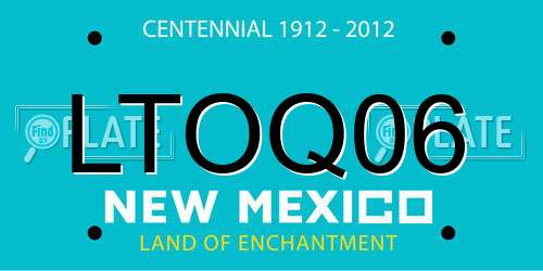 LTOQ06 New Mexico License Plate