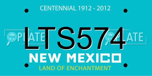 LTS574 New Mexico License Plate