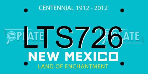 LTS726 New Mexico License Plate