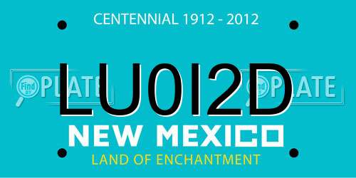LU0I2D New Mexico License Plate