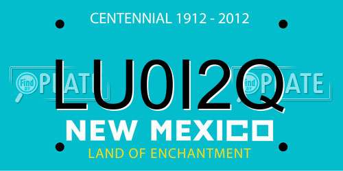 LU0I2Q New Mexico License Plate