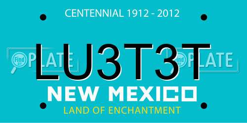 LU3T3T New Mexico License Plate