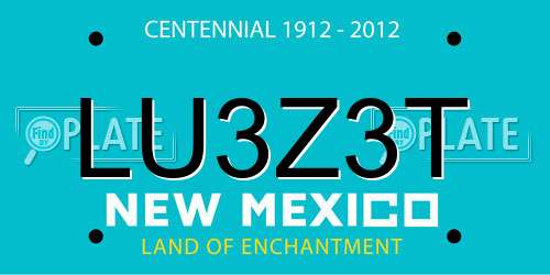 LU3Z3T New Mexico License Plate